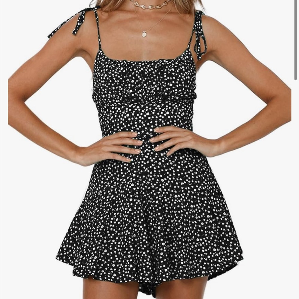 Black Floral Romper